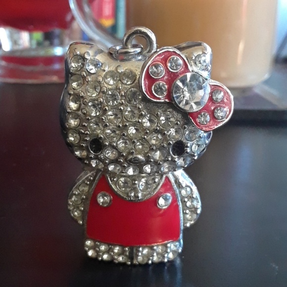 Rhinestone Hello Kitty Pendant - Picture 2 of 3